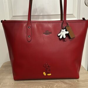 COACH Limited Edition Disney Collaboration Mickey Mouse Tote Bag Calf Authentic